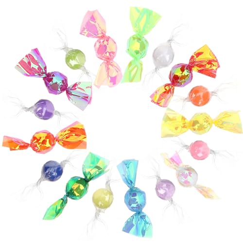 Healifty Lot de 17 Faux Bonbons Miniatures Colorés Décoration en Plastique Ornements de Fête...