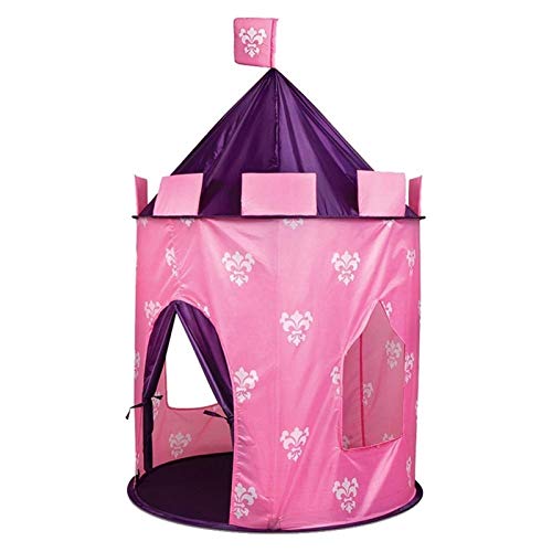 DLJAC No-Logo Princess Castle Play Tent with Glow in The Dark Stars, Conveniently Folds in to A Carrying Case, Your Kids Will Enjoy This Foldable Pop Up Pink Play Tent/House Toy for Indoor