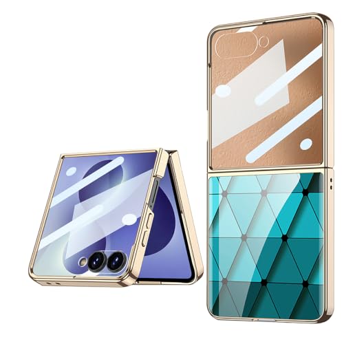 Étui Samsung Galaxy Z Flip 8 Bleu Linge élégant effet miroir brillant