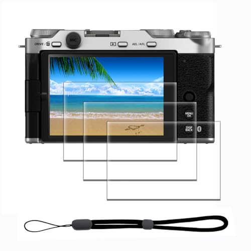iDaPro [3Pcs XM5 Screen Protector for Fujifilm X-M5+[1Pcs] Hand Lanyard,Tempered Glass,9H Hardness,Anti-Scrach,Anti-Bubble,Easy Installation