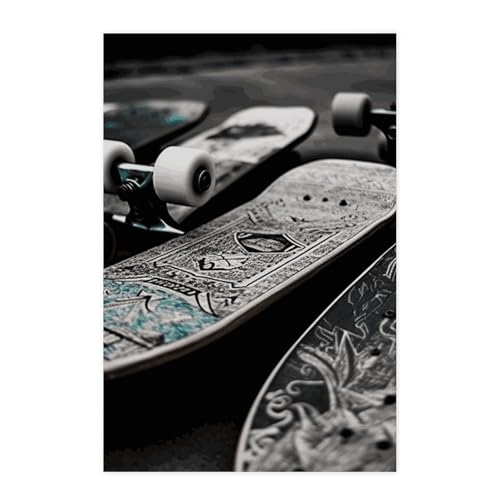 Autocollants muraux de skateboards vintage et affiches pour chambre ado