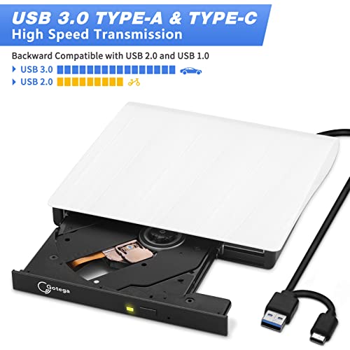 External Dvd Drive Usb 3.0 Type C Usb C Portable Cd/Dvd +/-Rw Disk Drive External Cd Drive Dvd Player For Laptop Cd/Dvd Rom Burner Reader Compatible With Laptop Desktop Pc Windows Linux Os Apple Mac #TOP1