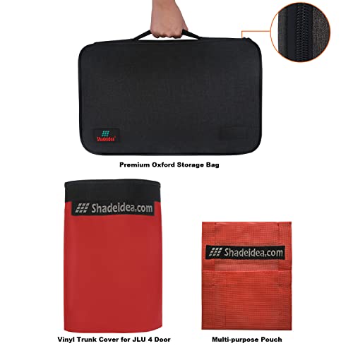 Image of Tonneau Cover for Jeep Wrangler Back Trunk Cargo Cover JL 4-Door, Red