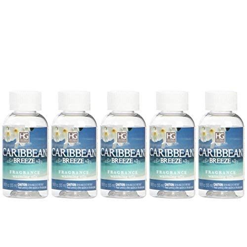 HosleyCaribbean Breeze Fragrance Warming Oil for Aromatherapy, Meditation, Yoga, Spa Highly Scented Fragrance Oils for Home 55 ml Bottles Pack of 5