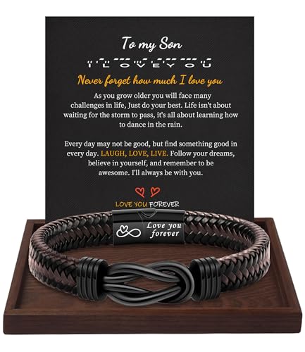 Inspirational Gifts for Men Morse Code Bracelets Mens Bracelets Graduation Gifts for Him Fathers Day Adjustable Leather Bracelet Motivational Birthday Annivesary Jewelry Stocking Stuffers for Men