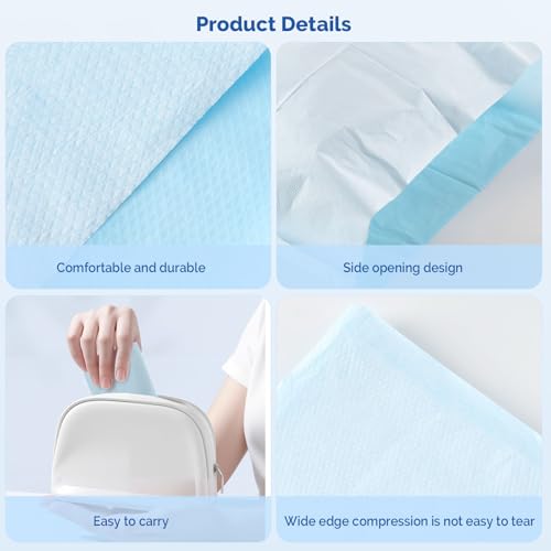 Image of JMU 100PCS Disposable Pillowcases Blue, 21 inch x 30 inch,1 Ply Tissue 1 Ply Poly Film, Single Use Pillow Case for Hospitals Medical Supplies