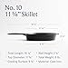 Field Company 11.63-Inch Cast Iron Skillet – Pre-Seasoned Large Frying Pan for Searing, Baking & Everyday Cooking, Lighter & Easy to Handle, Smooth, Made in USA (No.10, 4+ Servings)
