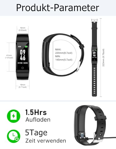 GRV Schrittzähler Uhr Ohne Bluetooth/App/Handy für Damen Herren Kinder,Fitness Tracker Fitnessuhr...