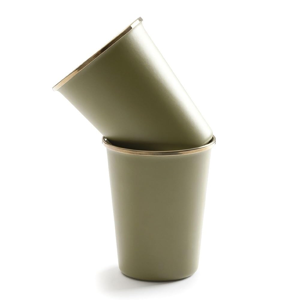 Barebones 2-farbiges Emaille-Tassen-Set – 2er-Set, 400 ml – Emaille-Tassen – langlebiges Küchen- oder Campingbecher-Set (Olive Drab)