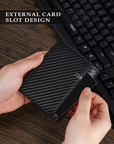Image of Swallowmall AirTag Wallet Mens RFID Blocking Genuine Leather Bifold Men's Wallet For air tag with 2 ID Window 11 Card Holders Vertical BlackStripe(Airtag Not included)