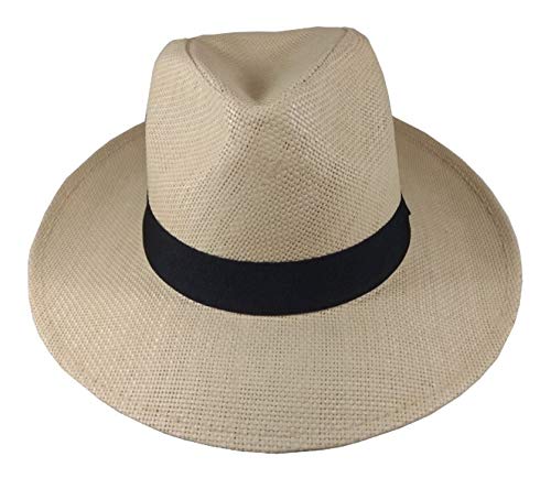 Chapéu Estilo Panamá Aba Longa Casual Praia Unissex