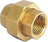 Brass Pipe Fittings Coupling 1/2' x 1/2' NPT Female Union Pipe Fittings Straight Connector Female Thread Adapter (1 Piece)