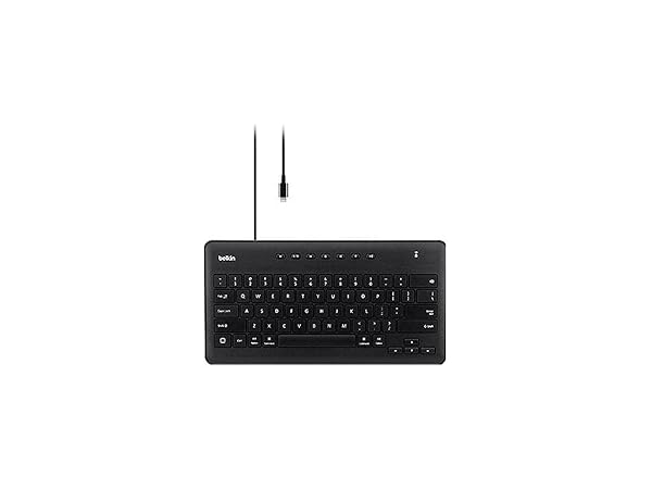 Belkin Wired Keyboard For Apple iPad With Lightning Cable - Works w/ Apple iPad, iPad Pro, iPad Mini, iPad Air Models with Lightning Port - Great for School Supplies - Keyboard With Full Size Keycaps