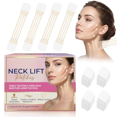 Pasobass Neck Lift Tape 28pcs Effective Saggy Skin Lifting Strips Reusable & Breathable Skin Tightening Strips Waterproof & Makeup-Friendly Invisible Wrinkle Patches for Neck & Face