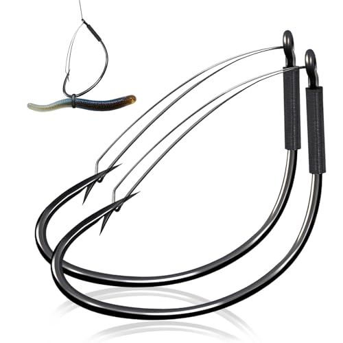 FishTrip Weedless Wacky Hooks, 30pcs Kahle Fishing Hooks for Neko Rig
