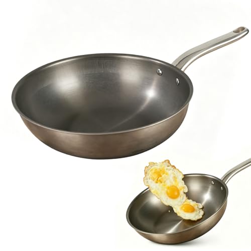 Wok titanio 13 pulgadas, sin revestimiento antiadherente