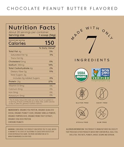 image for Truvani Vegan Pea Protein Powder | Chocolate Peanut Butter | 20g Organ