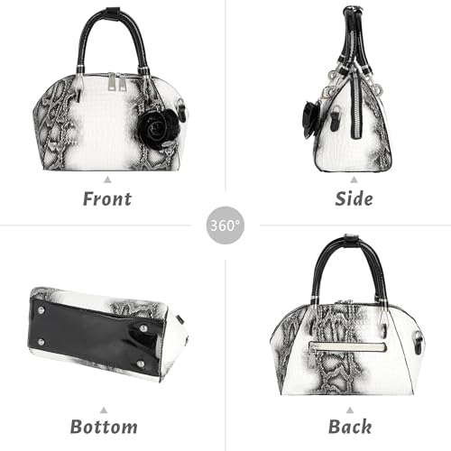 U Scinan Patent Leather Top Handle Tote Bag Mini Zip Around Dome Shoulder Bag Shell Shape Cross Body Handbag Purse Satchel3