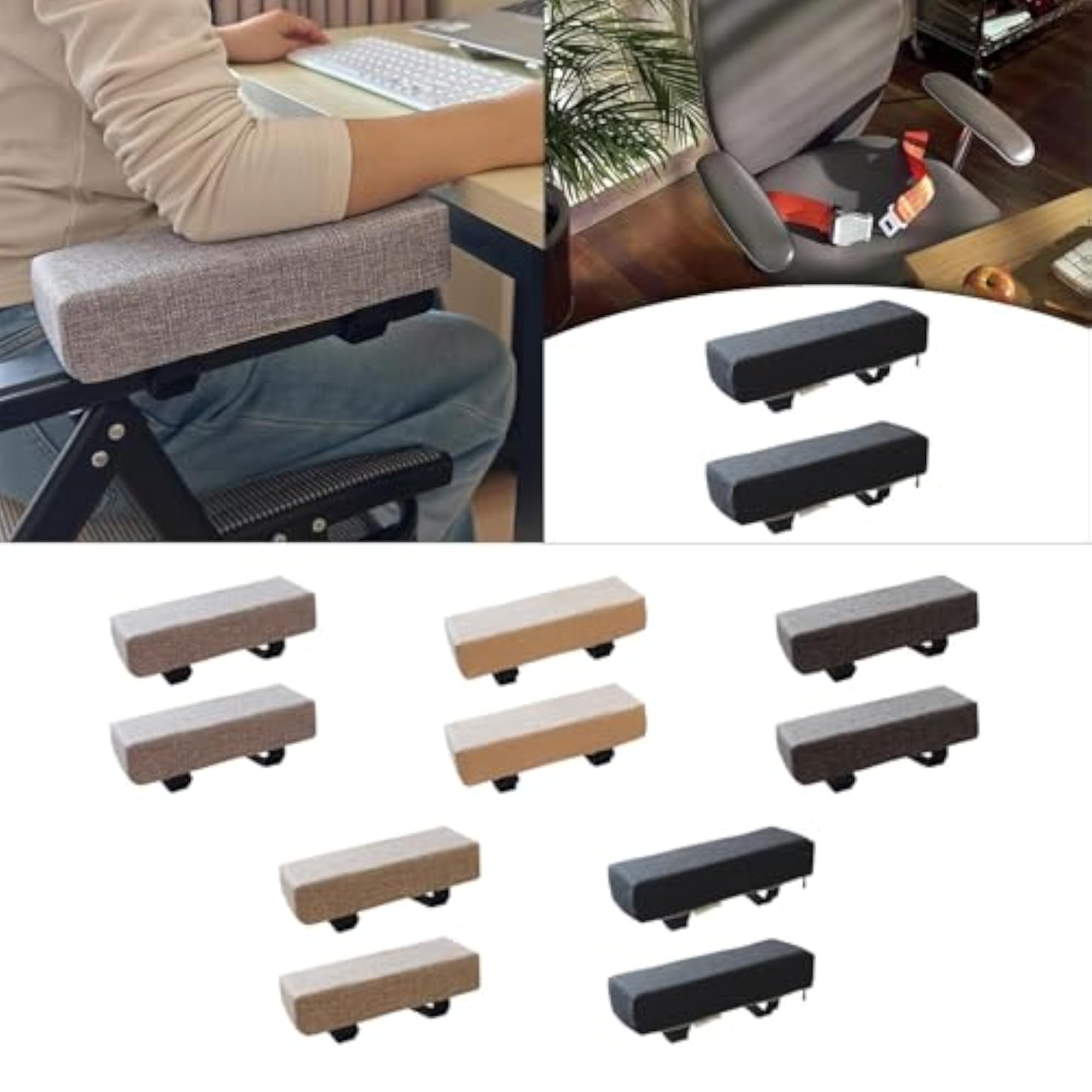 2X Removable Sponge Armrest Cushions for Gaming Chair