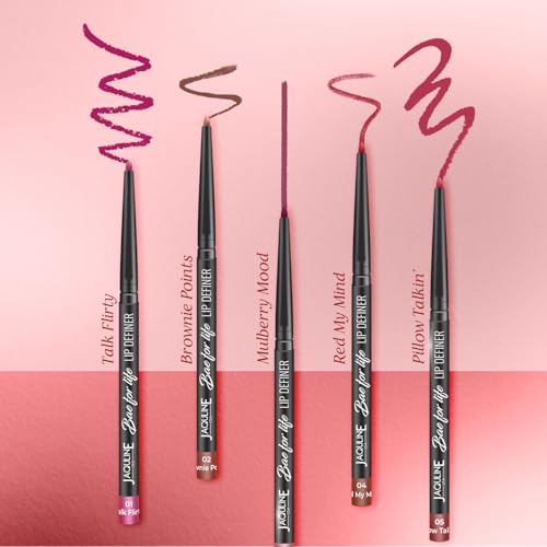 Image of JAQULINE USA Bae For Life Lip Definer lipliner | Long Lasting Lip Liner Pencil | Waterproof | Smudge Proof | Matte Finish | Paraben Free | Vegan & Cruelty Free Lipliner | Mulberry Mood 03, 0.3g