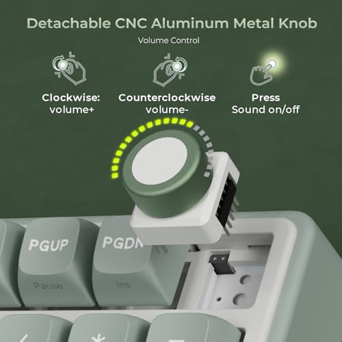 Image of RK ROYAL KLUDGE R98 Pro Wireless Mechanical Keyboard, Creamy Bluetooth /2.4GHz /Wired RGB Gaming Keyboard with Number Pad and Knob, MDA Profile PBT Keycaps, Gasket Hot Swappable Tactile Switch, Cyan