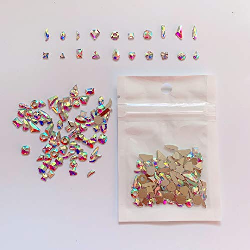 NAIL ANGEL 100pcs/bag Nail Art AB color Crystal Gem 20 Different Shapes Rhinestone Gem 10072/73 (10073)