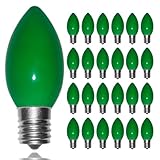 C9 Green Christmas Light Replacement Bulbs, 25...