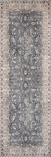 New Home Lana Bohemian Persian Machine Washable Area Rug - Blue 2'6