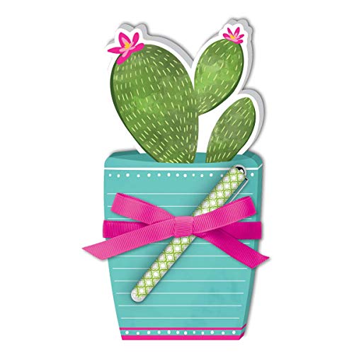 Lady Jayne Potted Cactus Die-Cut Note Pad with Pen (11885)