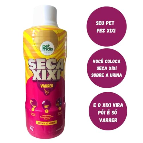 Kit 2 Seca Xixi Varrer 1kg cada Urina Vira Pó Profissional Limpa Xixi Cães e Gatos Neutraliza Odor