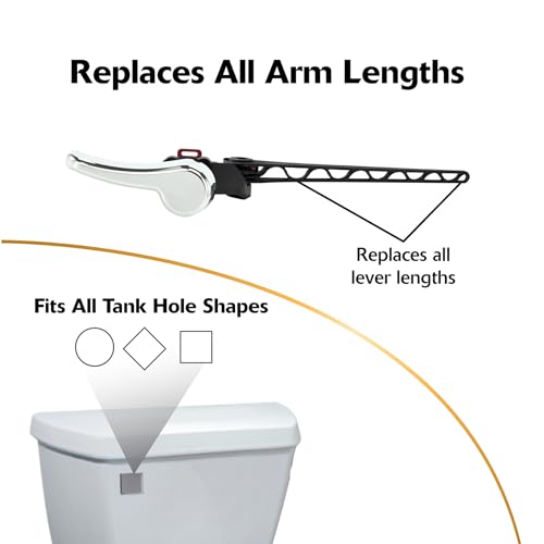 Korky Toilet Handle, Chrome - Metal Handle - Tank Lever Replacement - Universal to Fit Front, Angled, Side, Left Mount Toilet - 6055BP