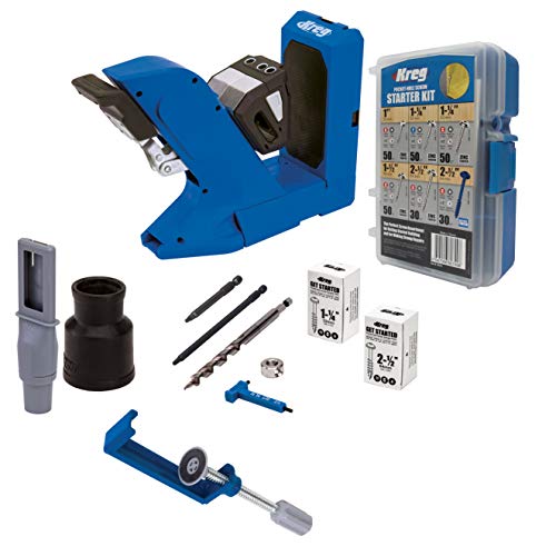Kreg Pocket-Hole Jig 720 with KPHA760 Pocket Hole Jig Hold Down Clamp and the SK04 Starter Pocket Hole Screw Kit