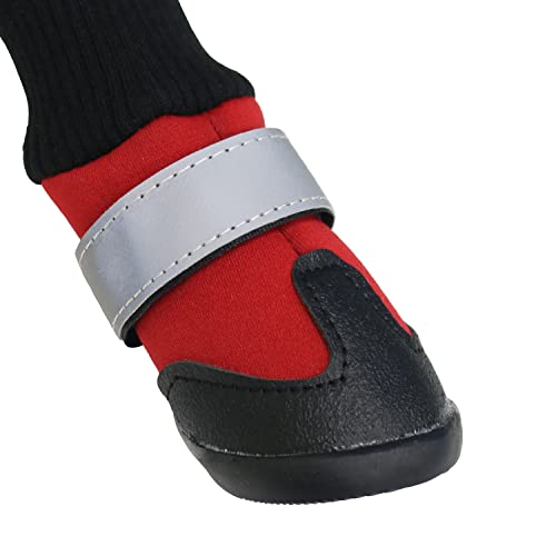 Urbest Dog Shoes, 4Pcs Winter High Top Boots Outdoor Waterproof And Non-Slip Pet Shoes For Medium And Large Dogs (Red, M) #TOP3
