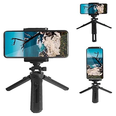 YUNYILAN Phone Tripod, Universal Cell Phone Holder, Rotating Clip and Extendable Tripod, Compatible with All Cell Phones/Cameras, Cell Phone Tripod Stand for Video Recording Cover
