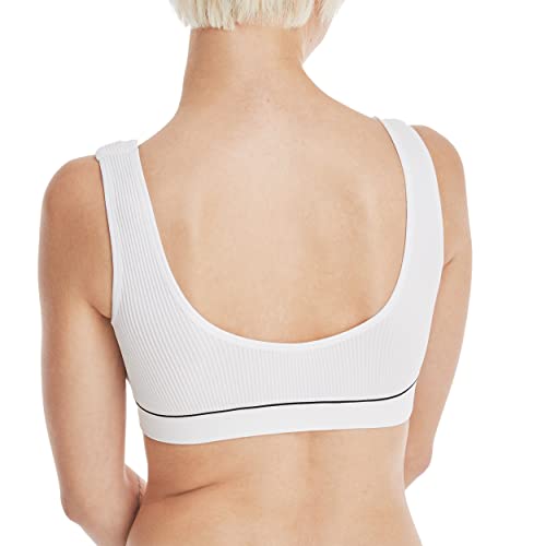 Image of Hanes Women's Originals Seamless Rib Crop Bralette, Scoop Neckline Pullover Wireless Bra, ComfortFlex Fit