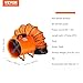 VEVOR Air Mover Blower Fan 8 Inch, 1070CFM 195W with 16.4ft Flexible Duct, Industrial Portable Ventilator Blower/Exhaust, Orange