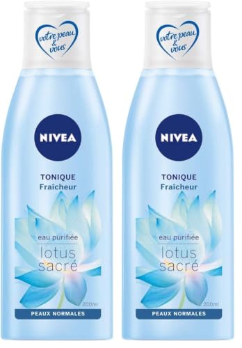 NIVEA - Tonique Fraîcheur - Nettoyant Visage - Elimine Les Impuretés & Tonifie La Peau - Rafraîchit & Hydrate - Fleur De Lotus, Hydramine & Vitamine E - Vegan - Peaux Normales & Mixtes - 200 ml