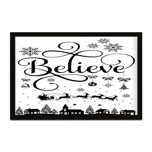 Décoration amusante Père Noël Believe en bois pour sublimer votre bureau et vos fenêtres