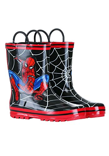 Favorite Characters Boy's Spider-Man Rain Boots F20 SPF504 (Toddler/Little Kid) Black 10 Toddler