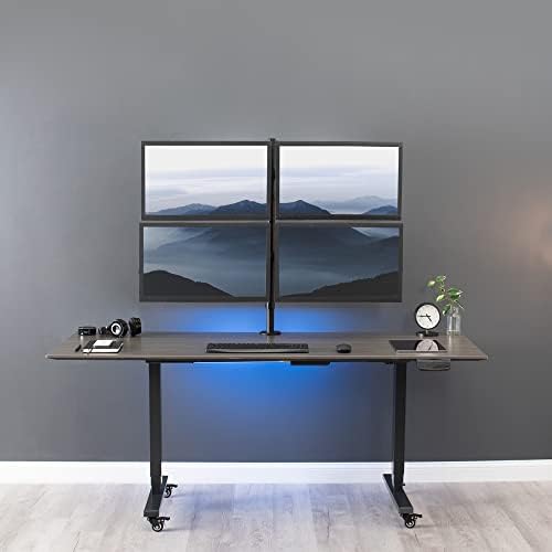 Quad LCD Monitor Desk Mount Stand Heavy Duty Fully Adjustable fits 4 /Four Screens up to 27" ~ (by VIVO)
