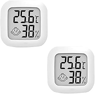 2 PCS LCD Digital Hygrometer Thermometer, Thermometer room temperature, Indoor Hygrometer Thermometer with Temperature Humidity Monitor for Bedroom, Baby Room, Warehouse, Cellar, Car.