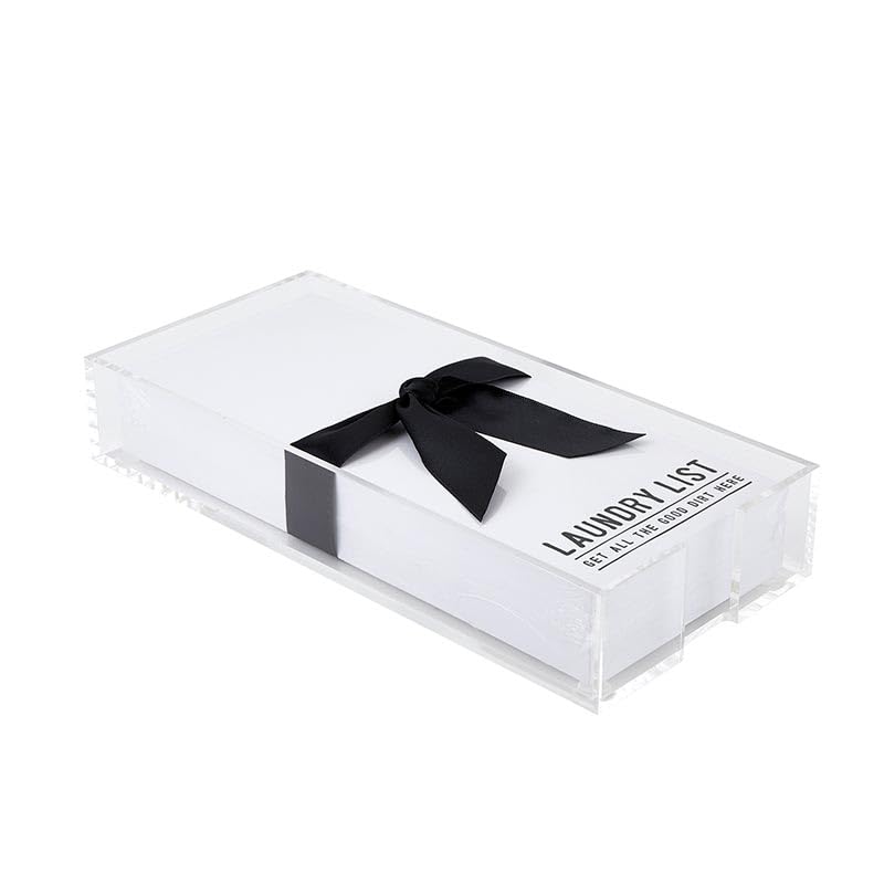Image of Santa Barbara Design Studio Notepad with Acrylic Tray Holder Stationary Gift Set, 10 inch x 4.5 inch, Laundry List