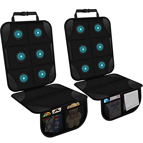 Panpany Car Seat Protector Carseats Cover - 2 Pcs with Extra Large Storage Space Carseat Seat Protectors Seat Protector Anti-Slip and Dirt Resistant Easy to Clean for Families with Pets and Children