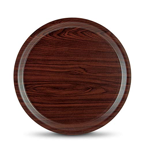 Image of Freelance Nature Kraft Serving Tray Mahogany, 33 cm, Round-Nonslip Surface, Break-Resistant, Decorative Anti Skid Kitchen & Dining /CoffeeTable Trays for Breakfast /Food /TeaBrown-Made in Europe