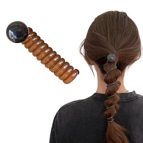Coleteros Elásticos en Espiral, Bandas para el Cabello en Espiral, Suaves y Antideslizantes para Mujeres (C)