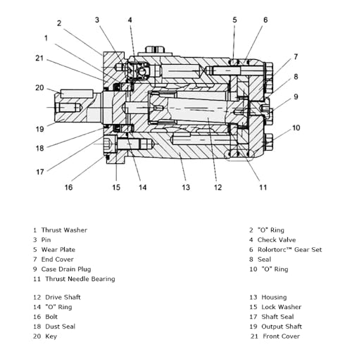 Image of LEAPTREND Hydraulic Motor for Char-Lynn 101-1003-009 for Eaton 101-1003, Straight Shaft Motor, Engine Hydraulic Motor, 4 Bolt Flange, 1 inch Straight with Woodruff Key