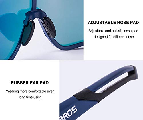 ROCKBROS Lunettes de Soleil Polarisées Hommes Vélo, Cyclisme Lunettes Demi-Monture Polarisées Sport VTT Pêche Running - Image 5