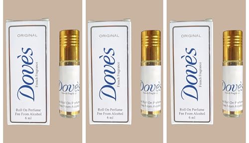 Image of Dove's French Fragrance Roll-On Perfume, Alcohol-Free, 6 ml, Pack of 3