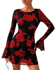 Floral Black Red