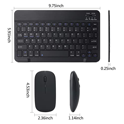 Image of 2.4 GHz Wireless Keyboard and Mouse Combo, Full-Sized USB Cordless Mouse Keyboard Set Silent for PC Laptop Computer Desktop Windows Mac Chromebook, Numeric Keypad & Compact Optical Mouse (Black)